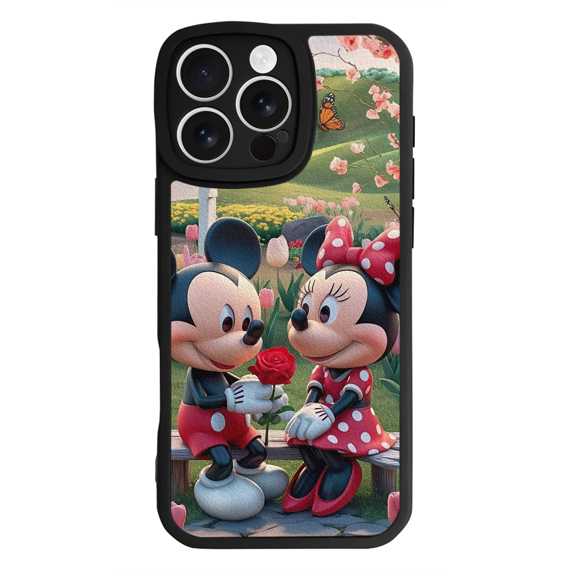 （画像用） ミッキーマウス Mickey Mouse 【iPhone 16シリーズ対応】シリコンスマホケース（レザー調） 材質：シリコン